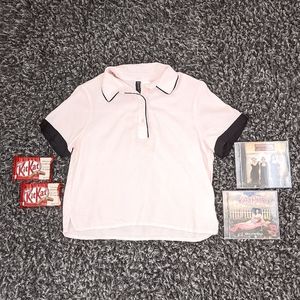 H&M short sleeved pink blouse